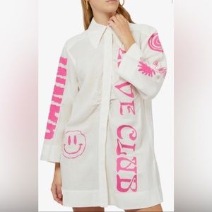 NWT Ganni linen embroidered top/cover up